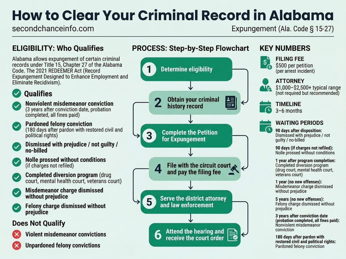 Alabama expungement process infographic