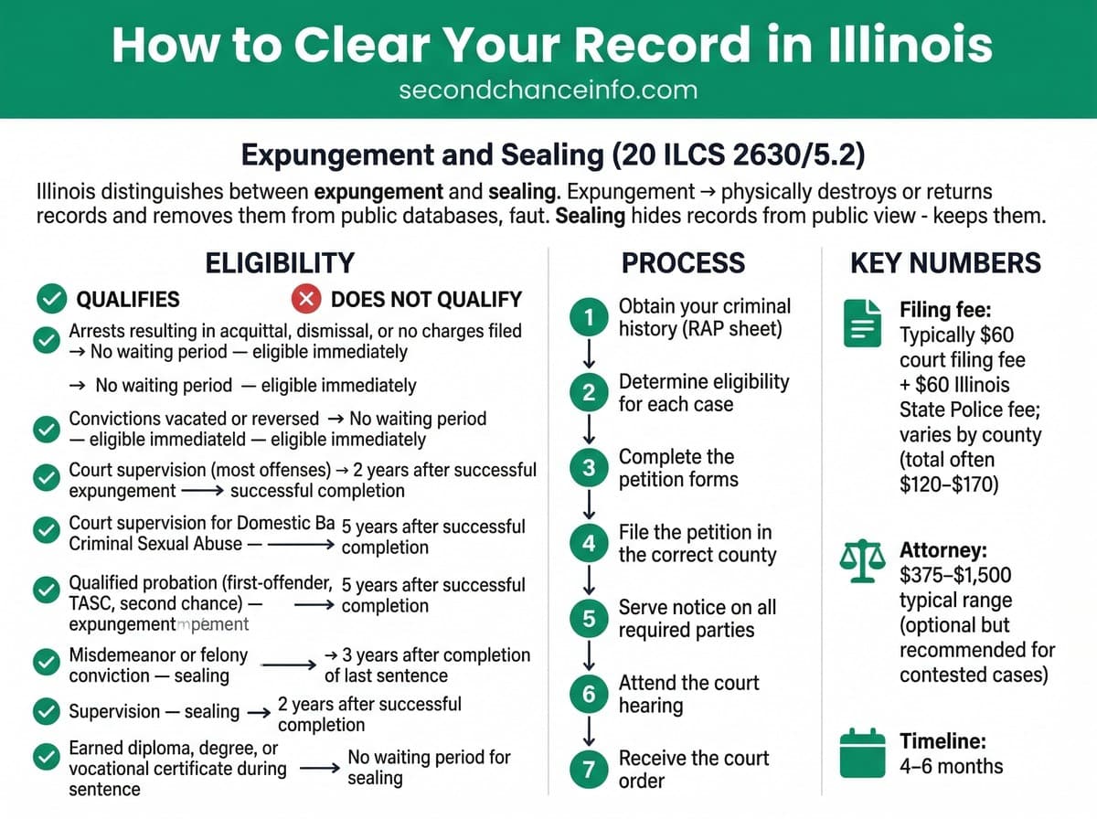 Illinois expungement process infographic