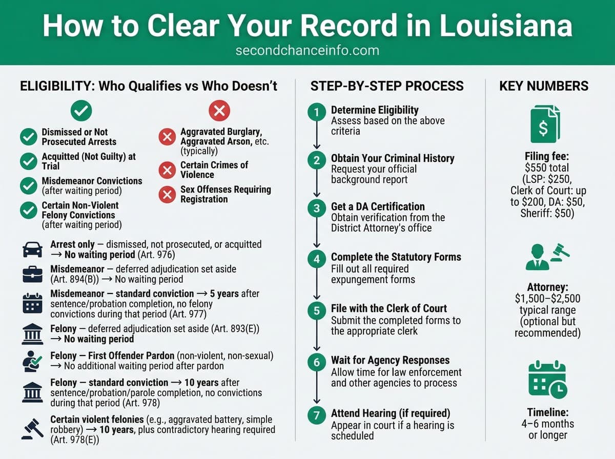Louisiana expungement process infographic