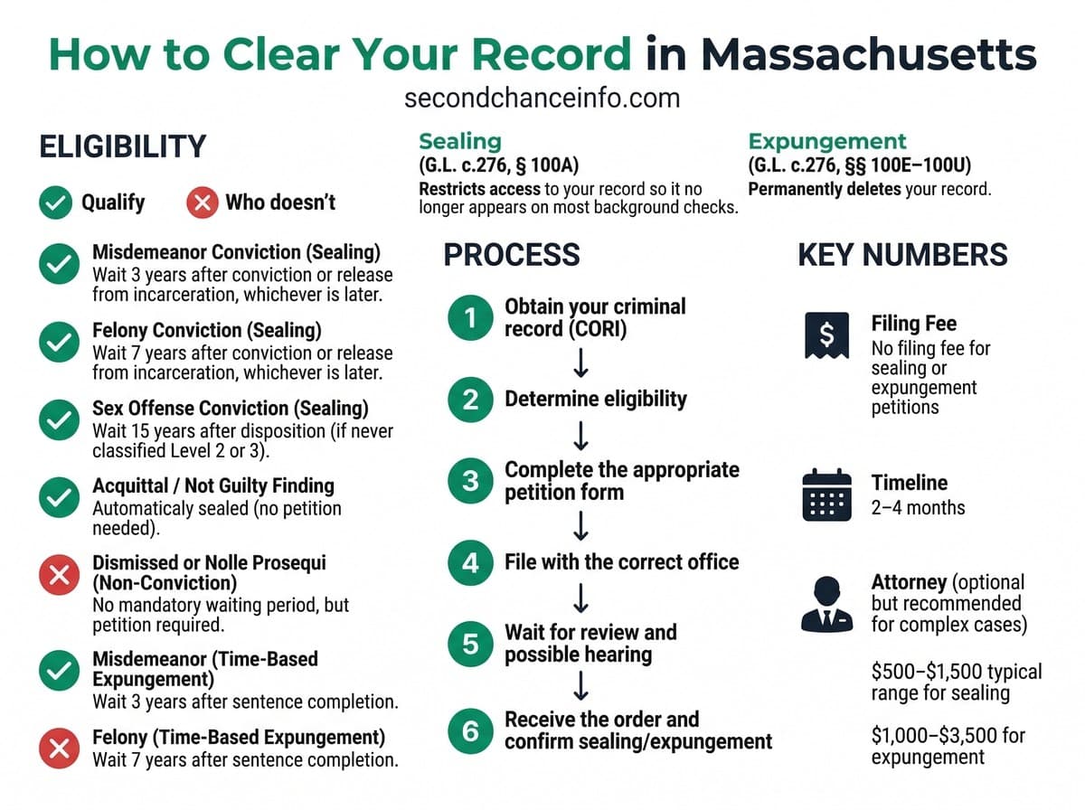 Massachusetts expungement process infographic