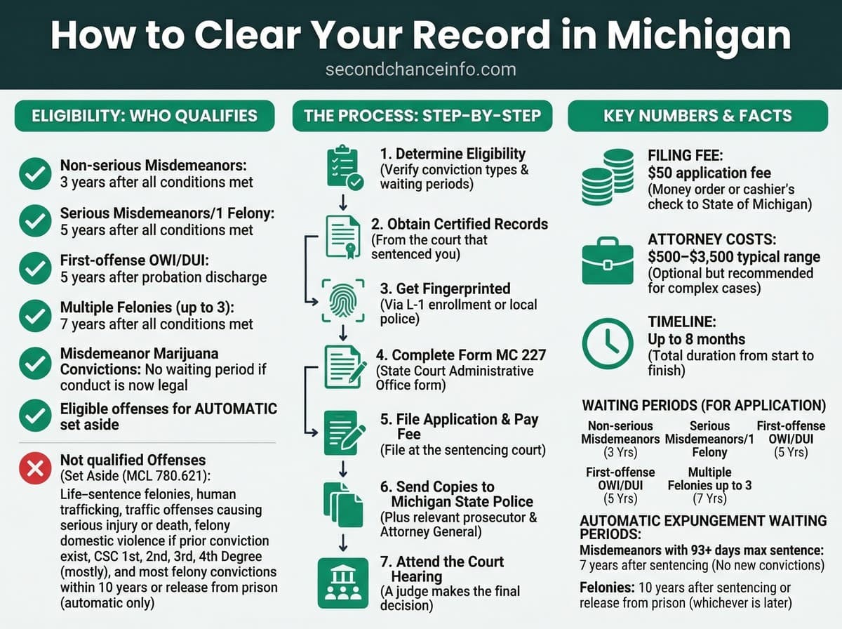 Michigan expungement process infographic
