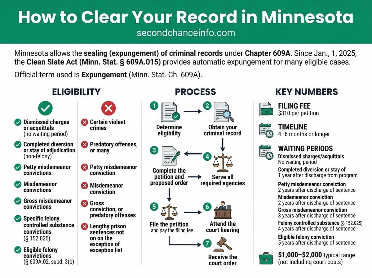 Minnesota expungement process infographic