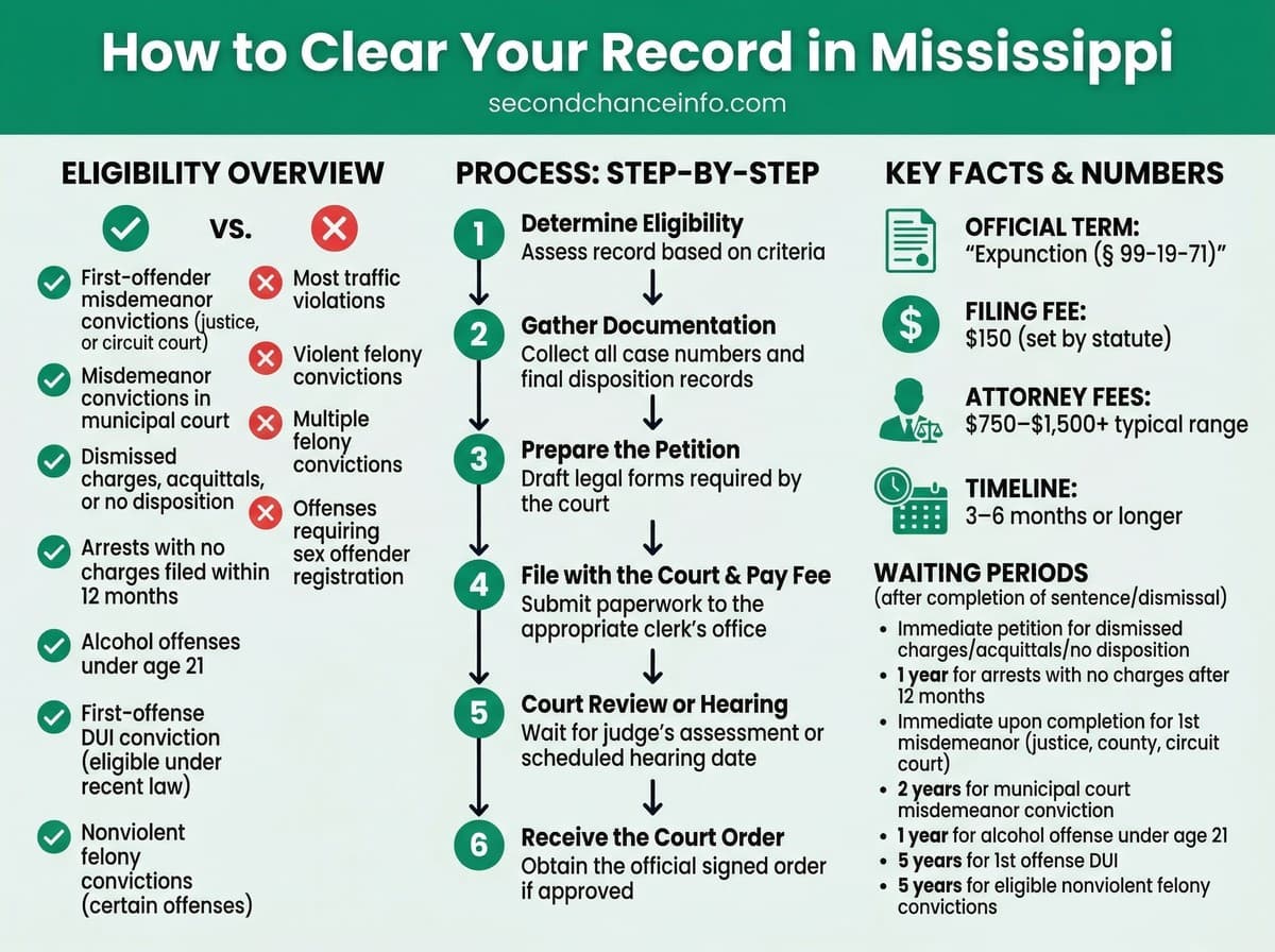 Mississippi expungement process infographic