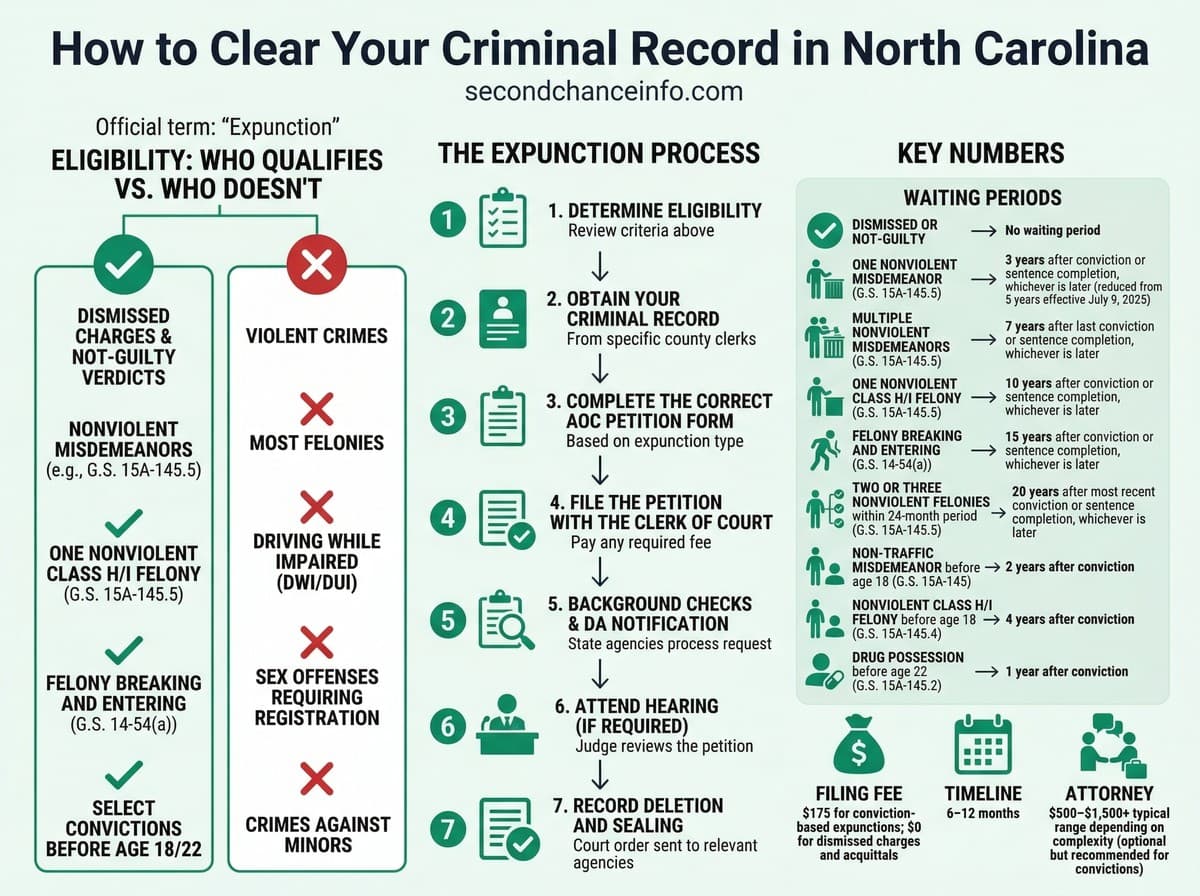 North Carolina expungement process infographic