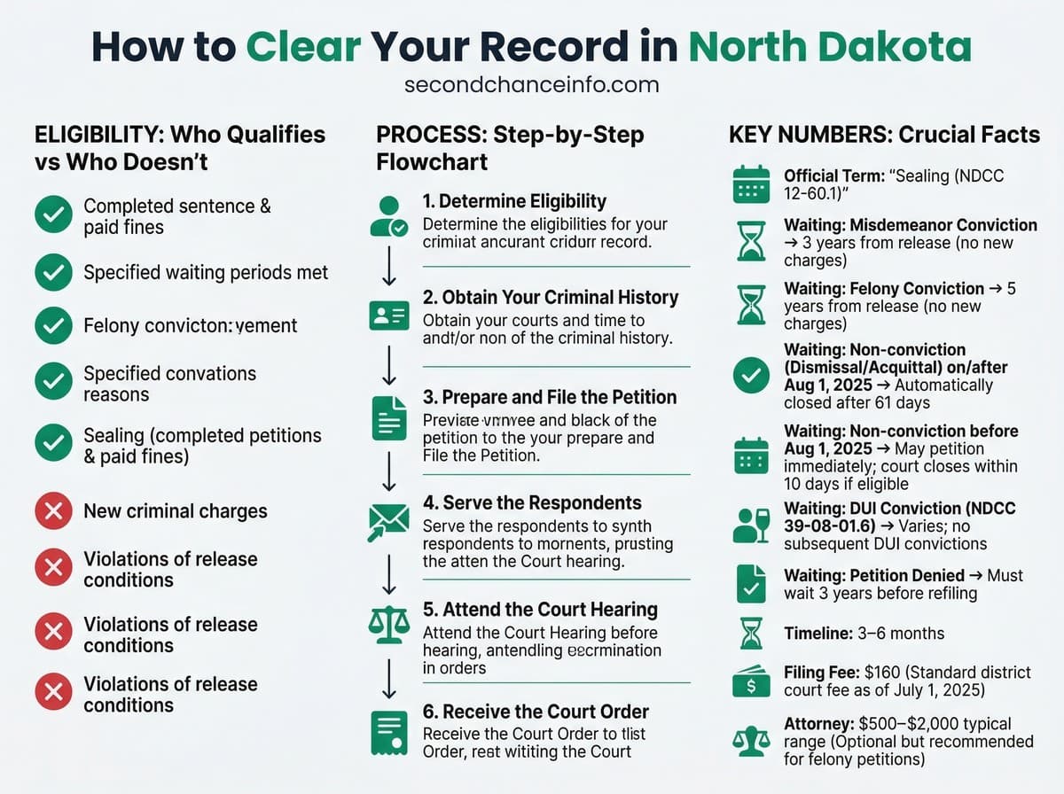 North Dakota expungement process infographic