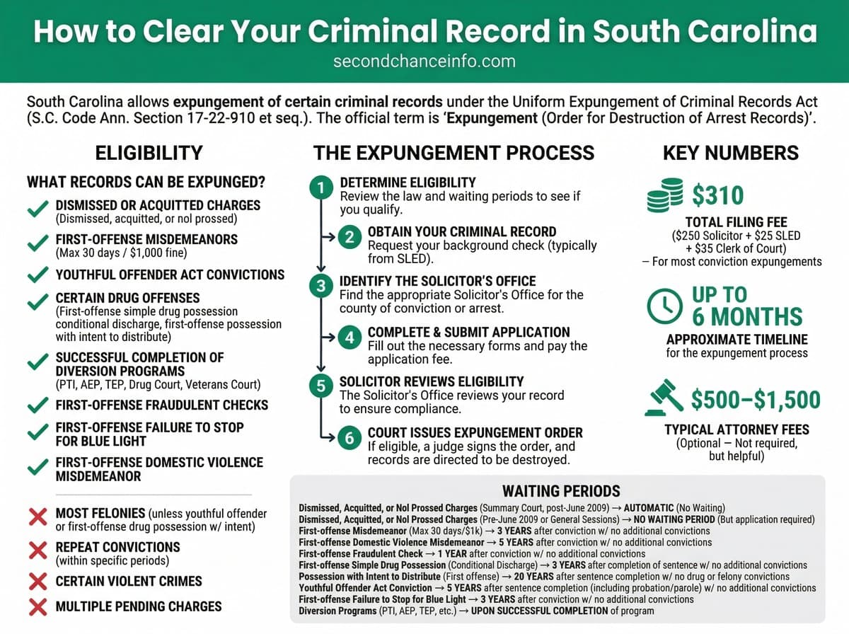 South Carolina expungement process infographic
