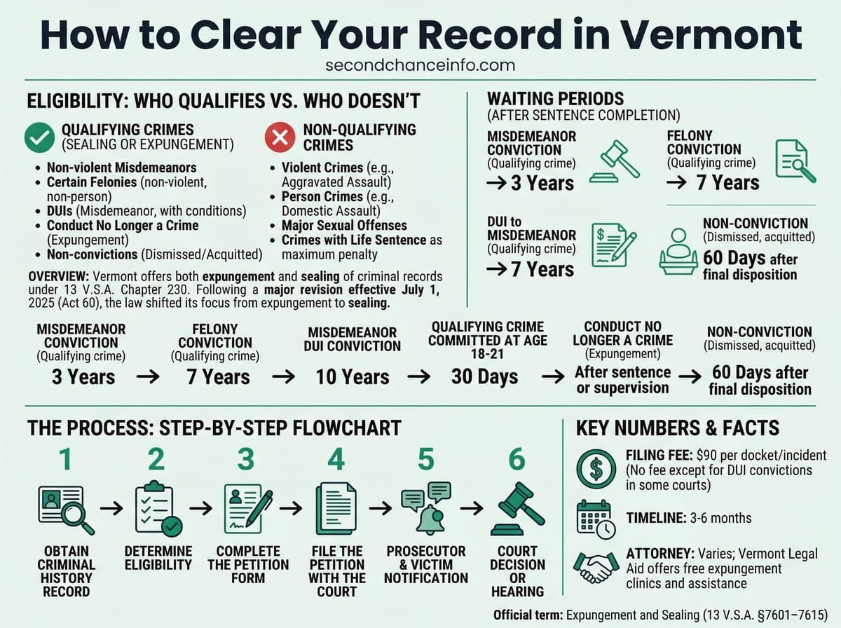 Vermont expungement process infographic